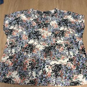 Elegant Floral Women's Blouse in Black and Blue